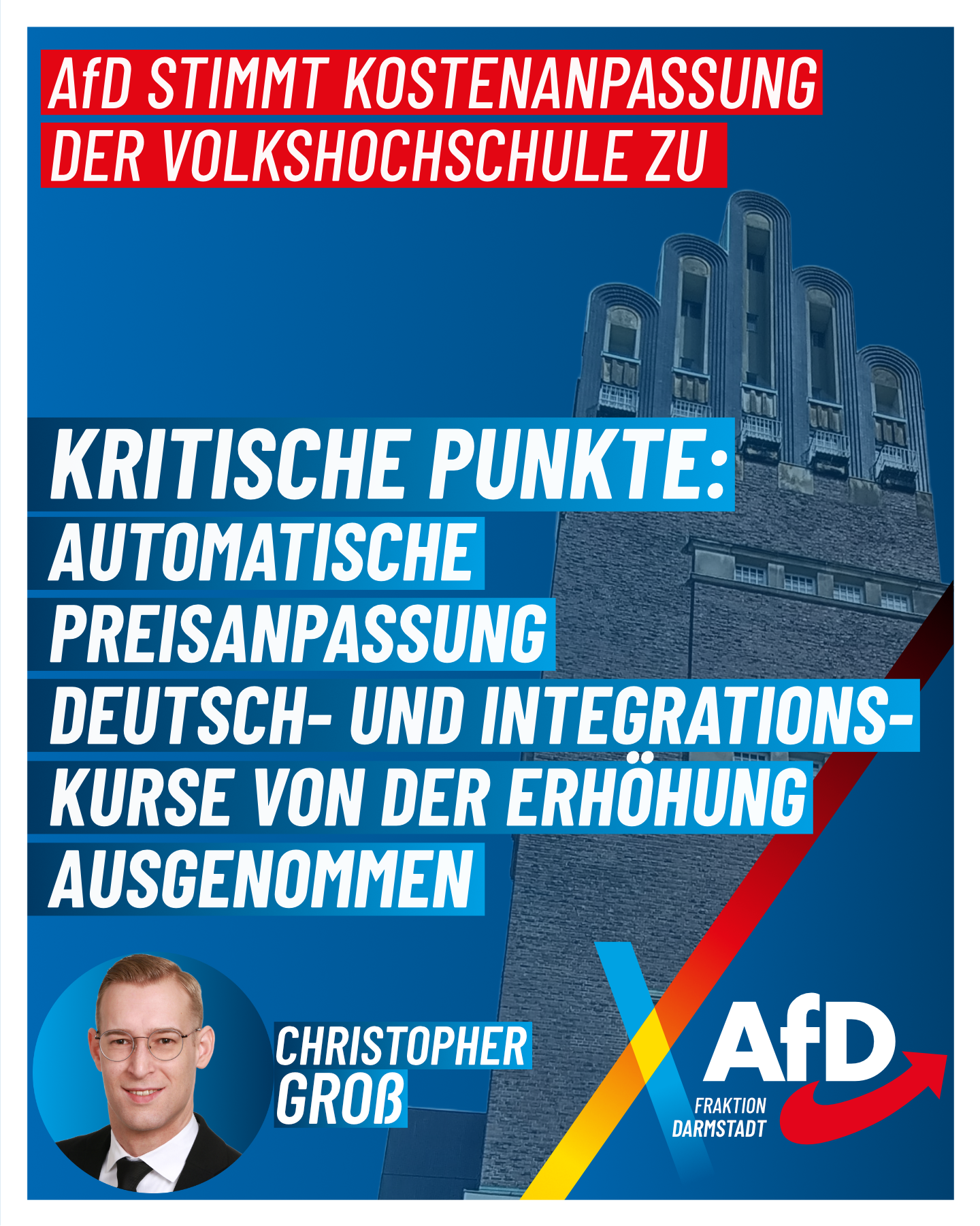 Poster Volkshochschule Preisanpassung